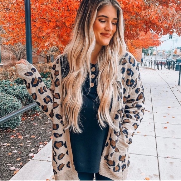 Hayden Sweaters - Cheetah Leopard Print Cardigan Soft Knit Boutique